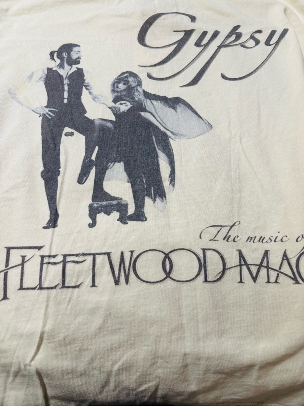 Blue Velvet Oversized Gypsy Fleetwood Mac Graphic Tee with Kantha Sleeves - Picture 2 of 6